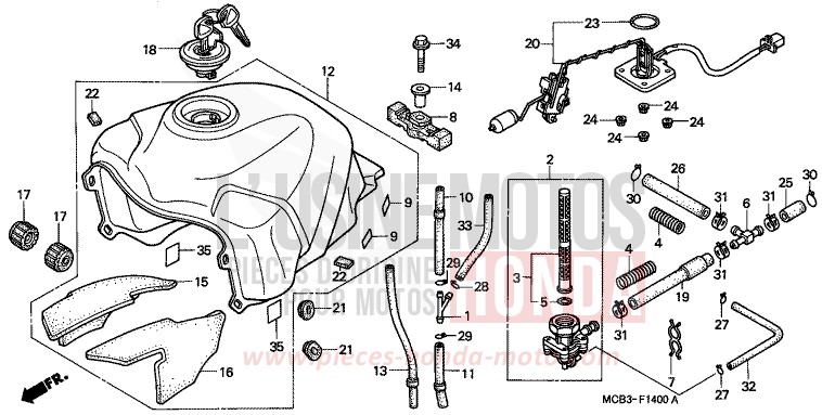 FUEL TANK for Transalp 650 ACCURATE SILVER METALLIC (NH146) from 2001